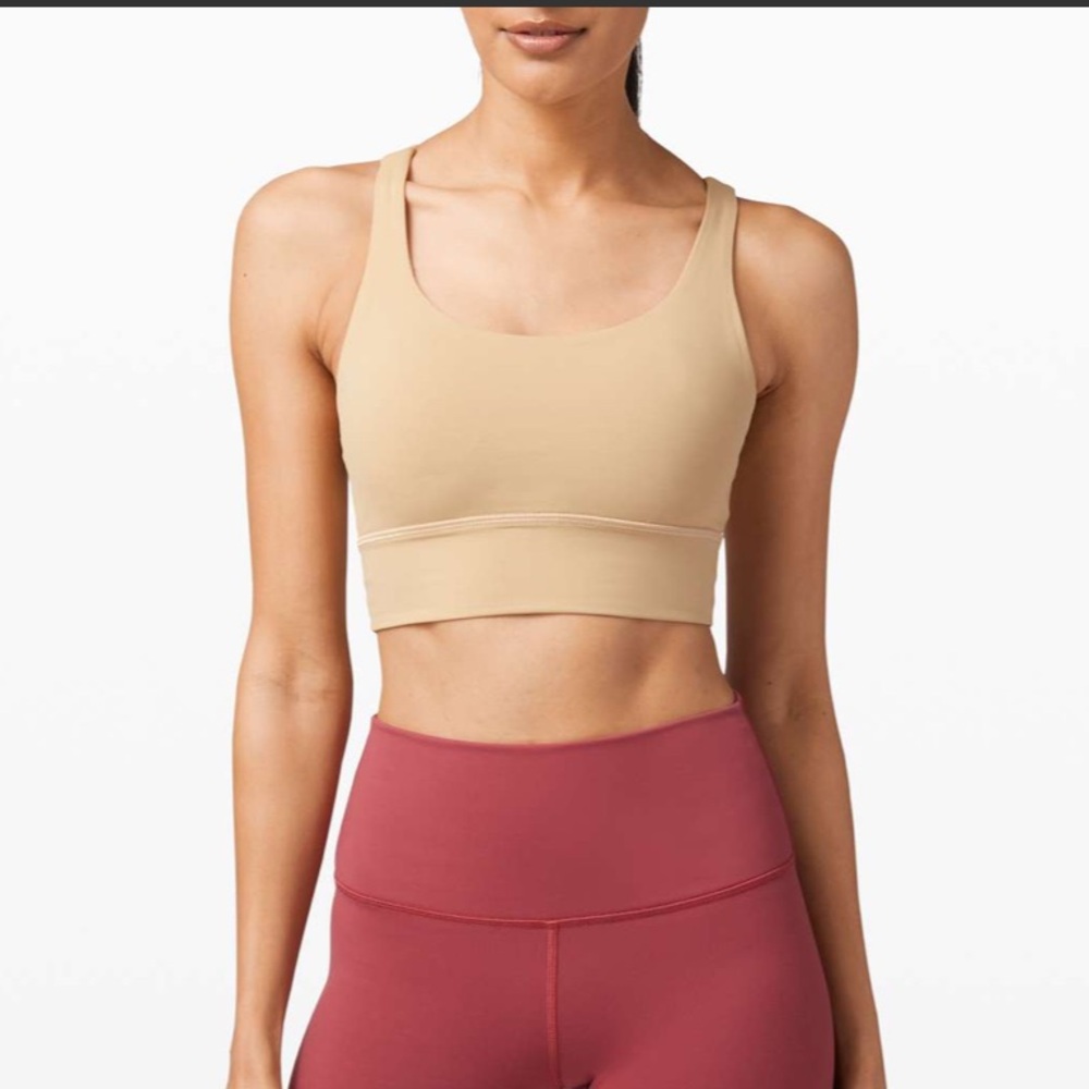 Lululemon Longline Energy Bra Beech Wood Tan Beige Size 6